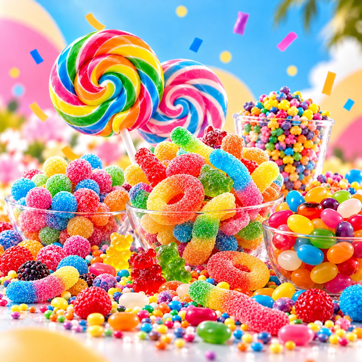 Une sélection de bonbons acidulés, gélifiés et croquants pour les amateurs de sucre de tous âges.