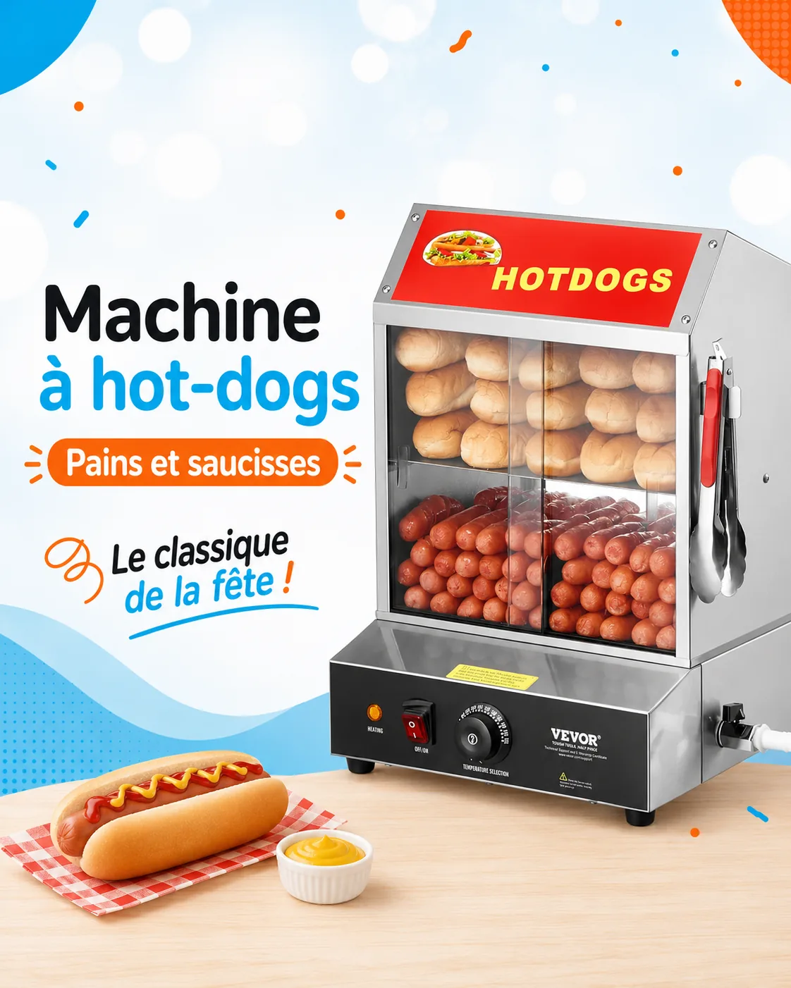 Machine à hot dog vapeur