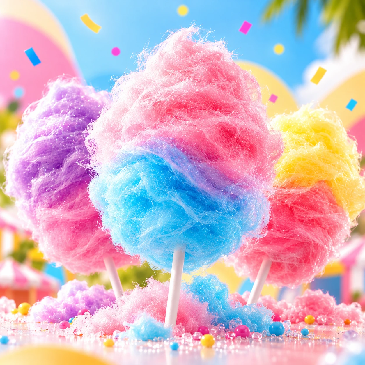 Une barbe à papa légère, aérienne et colorée qui rappelle instantanément l’ambiance des fêtes foraines. Fais sur demande avec plus de 12 saveurs.